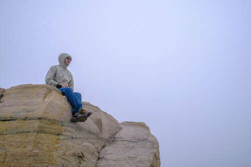 Enjoying the View up the Jasper Skytram